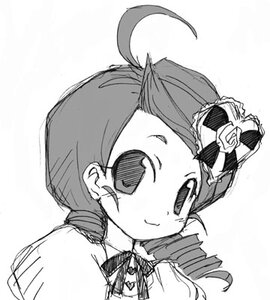 Rating: Safe Score: 0 Tags: 1girl drill_hair greyscale hat image kanaria looking_at_viewer monochrome puffy_sleeves ribbon simple_background smile solo tomoe_mami twin_drills white_background User: admin