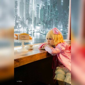 Rating: Safe Score: 0 Tags: 1girl artist_name blonde_hair bow building city cityscape hair_bow hinaichigo photo realistic signature solo User: admin