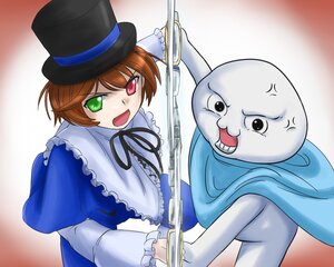 Rating: Safe Score: 0 Tags: anger_vein angry blue_dress brown_hair dress frills green_eyes hat heterochromia image long_sleeves open_mouth red_eyes short_hair siblings solo souseiseki suiseiseki top_hat User: admin