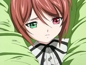 Rating: Safe Score: 0 Tags: 1girl bangs black_ribbon brown_hair closed_mouth face frown green_eyes heterochromia image long_sleeves looking_at_viewer neck_ribbon ribbon solo souseiseki suiseiseki User: admin