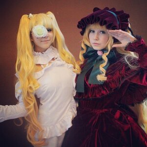 Rating: Safe Score: 0 Tags: 2girls blonde_hair blue_eyes dress dual_persona eyepatch flower hair_flower hair_ornament hat long_hair long_sleeves multiple_cosplay multiple_girls rose siblings sisters tagme twins twintails User: admin