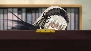 Rating: Safe Score: 0 Tags: 1girl bangs black_hairband black_ribbon blurry blurry_background blush closed_eyes depth_of_field eyebrows_visible_through_hair hairband image long_hair ribbon silver_hair solo suigintou very_long_hair User: admin