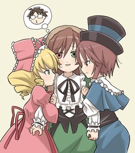 Rating: Safe Score: 0 Tags: 3girls aka_(s3637) blonde_hair blue_dress blue_eyes blush bow brown_hair commentary_request dress drill_hair frills girl_sandwich green_eyes hat heterochromia hina_ichigo hug image imagining jealous long_hair long_sleeves multiple multiple_girls photoshop_(medium) pink_bow red_eyes ribbon rozen_maiden sakurada_jun sandwiched short_hair siblings sisters souseiseki suiseiseki tagme twins User: admin