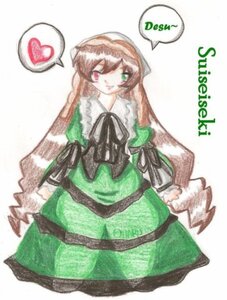 Rating: Safe Score: 0 Tags: 1girl brown_hair dress english_text frills green_dress green_eyes heart heterochromia image long_hair long_sleeves looking_at_viewer red_eyes ribbon simple_background smile solo speech_bubble spoken_heart suiseiseki very_long_hair white_background User: admin