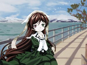 Rating: Safe Score: 0 Tags: 1girl bird blue_sky brown_hair cloud day dress frills green_dress green_eyes head_scarf heterochromia image lake long_hair long_sleeves looking_at_viewer ocean outdoors red_eyes seagull sitting sky solo suiseiseki tree very_long_hair water User: admin
