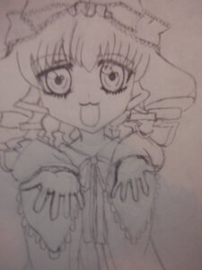 Rating: Safe Score: 0 Tags: 1girl :d animal_ears blurry blurry_background blurry_foreground cat_ears depth_of_field eyebrows_visible_through_hair fang greyscale hinaichigo image long_sleeves looking_at_viewer monochrome open_mouth photo smile solo User: admin