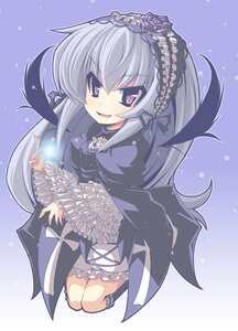 Rating: Safe Score: 0 Tags: 1girl auto_tagged black_wings bloomers blush boots commentary_request dress fang frills full_body hairband highres image knee_boots kneeling lolita_hairband long_hair long_sleeves looking_at_viewer open_mouth pink_eyes purple_eyes rikumaru rozen_maiden silver_hair smile solo suigintou wings User: admin