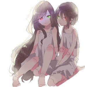 Rating: Safe Score: 0 Tags: 2girls barefoot black_hair doll_joints dress green_eyes heterochromia image joints long_hair multiple_girls pair red_eyes short_hair siblings sisters sitting souseiseki suiseiseki twins User: admin