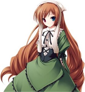 Rating: Safe Score: 0 Tags: 1girl black_ribbon brown_hair corset dress drill_hair frills green_dress head_scarf heterochromia image long_hair long_sleeves looking_at_viewer red_eyes simple_background solo standing suiseiseki twin_drills very_long_hair white_background User: admin