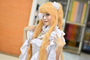 Rating: Safe Score: 0 Tags: 1girl blonde_hair blurry blurry_background depth_of_field dress hair_ornament kirakishou lips long_hair necklace photo smile solo upper_body white_dress User: admin