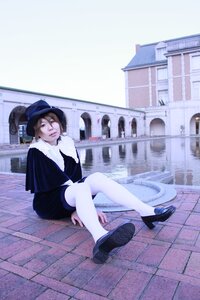 Rating: Safe Score: 0 Tags: 1girl building hat lips shoes short_hair sitting solo souseiseki User: admin