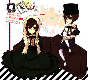 Rating: Safe Score: 0 Tags: brown_hair dress frills hat heterochromia image long_hair pair pantyhose red_eyes short_hair siblings smile souseiseki star_(symbol) striped suiseiseki top_hat User: admin