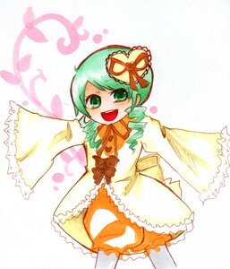 Rating: Safe Score: 0 Tags: 1girl :d auto_tagged bloomers dress drill_hair frills green_eyes green_hair image kanaria long_sleeves open_mouth pantyhose ribbon smile solo twin_drills white_background yellow_dress User: admin