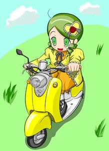 Rating: Safe Score: 0 Tags: 1girl ahoge flower green_eyes green_hair ground_vehicle image kanaria long_sleeves motor_vehicle solo User: admin