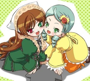Rating: Safe Score: 0 Tags: 2girls :d all_fours aqua_hair artist_request blush brown_hair dress drill_hair frills green_dress green_eyes green_hair hair_ornament hat head_scarf heart heart_hair_ornament heterochromia image kanaria long_hair long_sleeves looking_at_viewer multiple_girls open_mouth pair pantyhose puffy_pants red_eyes revision rozen_maiden short_hair siblings sisters smile suiseiseki twin_drills very_long_hair white_legwear yellow_dress User: admin