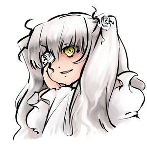 Rating: Safe Score: 0 Tags: 1girl ahoge bangs blush eyebrows_visible_through_hair flower hair_between_eyes hair_ornament image kirakishou long_hair long_sleeves looking_at_viewer rose smile solo upper_body white_background yellow_eyes User: admin