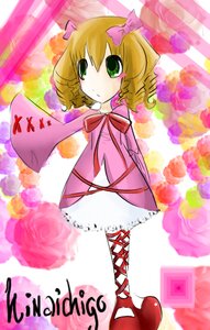 Rating: Safe Score: 0 Tags: 1girl blonde_hair bow cross-laced_footwear dress flower frills full_body green_eyes hair_bow hina_ichigo hinaichigo image looking_at_viewer pink_bow pink_dress pink_flower red_footwear rose short_hair solo standing User: admin