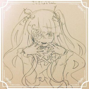 Rating: Safe Score: 0 Tags: 1girl artist_name character_name dated flower frills hair_flower hair_ornament hatsune_miku image kirakishou long_hair monochrome open_mouth photo shikishi signature solo traditional_media twitter_username User: admin