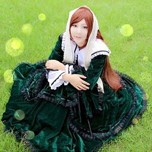 Rating: Safe Score: 0 Tags: 1girl brown_hair dress frills grass green_background green_dress green_eyes green_theme heterochromia long_hair long_sleeves on_grass pantyhose red_eyes sitting solo suiseiseki User: admin