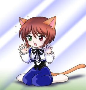 Rating: Safe Score: 0 Tags: 1girl animal_ears cat_ears cat_tail full_body green_eyes heterochromia image long_sleeves open_mouth pantyhose red_eyes short_hair sitting skirt solo souseiseki tail white_legwear User: admin