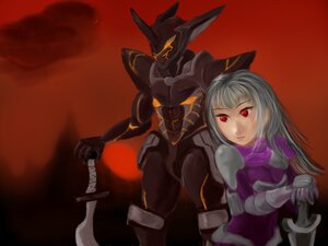Rating: Safe Score: 0 Tags: 1girl armor bodysuit gloves holding image long_hair red_background red_eyes solo suigintou sword weapon User: admin