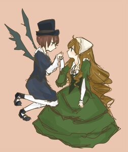 Rating: Safe Score: 0 Tags: 2girls blue_dress brown_hair dress eye_contact green_dress green_eyes hat image long_hair long_sleeves looking_at_another multiple_girls pair pantyhose profile short_hair siblings simple_background sisters souseiseki suiseiseki top_hat twins very_long_hair white_legwear yuri User: admin