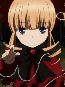 Rating: Safe Score: 0 Tags: 1 1girl bangs blonde_hair blue_eyes blunt_bangs bow dress flower image long_hair long_sleeves looking_at_viewer red_flower red_rose rose shinku solo upper_body User: admin