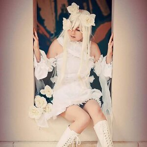 Rating: Safe Score: 0 Tags: 1girl animal_ears bare_shoulders dark_skin dress flower hair_ornament kirakishou photo sitting solo white_flower white_hair User: admin