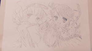 Rating: Safe Score: 0 Tags: 2girls dress flower hinaichigo image kanaria long_sleeves monochrome multiple_girls open_mouth pair sketch smile traditional_media User: admin