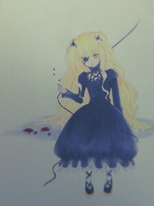 Rating: Safe Score: 0 Tags: 1girl bangs black_dress blonde_hair blue_dress dress flower frills full_body image kirakishou long_hair long_sleeves puffy_sleeves shoes simple_background solo standing very_long_hair wavy_hair yellow_eyes User: admin