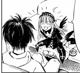 Rating: Safe Score: 0 Tags: 1boy 1girl :d ^_^ closed_eyes dress frills greyscale hairband image long_hair long_sleeves monochrome open_mouth simple_background smile solo suigintou white_background wings User: admin