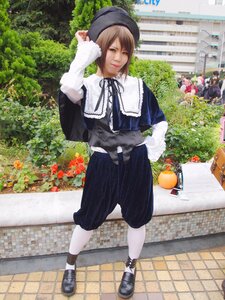 Rating: Safe Score: 0 Tags: brown_hair flower hat lips outdoors pavement ribbon shoes socks solo souseiseki standing tree white_legwear User: admin