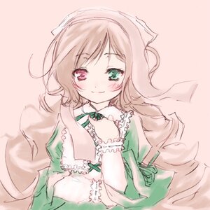 Rating: Safe Score: 0 Tags: 1girl blush brown_hair commentary_request dress face frills green_dress green_eyes hat heterochromia image lolita_fashion long_hair long_sleeves looking_at_viewer pink_background pokomi red_eyes rozen_maiden simple_background sketch smile solo suiseiseki upper_body very_long_hair User: admin