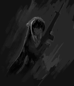 Rating: Safe Score: 0 Tags: 1girl auto_tagged dark greyscale image looking_at_viewer monochrome solo suiseiseki User: admin
