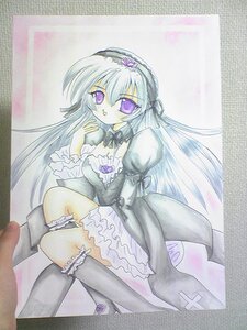 Rating: Safe Score: 0 Tags: 1girl colored_pencil_(medium) dress flower frills hairband image juliet_sleeves kneehighs lolita_hairband long_hair long_sleeves looking_at_viewer marker_(medium) photo puffy_sleeves purple_eyes silver_hair sitting solo suigintou traditional_media watercolor_(medium) wings User: admin