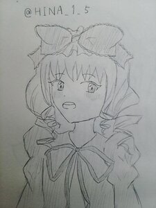 Rating: Safe Score: 0 Tags: 1girl auto_tagged bow dress frills front_ponytail hair_bow hair_ribbon hinaichigo image kagiyama_hina long_hair monochrome open_mouth puffy_sleeves ribbon solo traditional_media upper_body User: admin