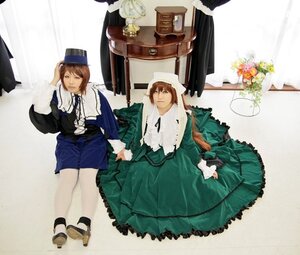 Rating: Safe Score: 0 Tags: 2girls blue_dress brown_eyes brown_hair dress flower hat long_sleeves multiple_cosplay multiple_girls ribbon short_hair siblings sisters souseiseki tagme twins User: admin