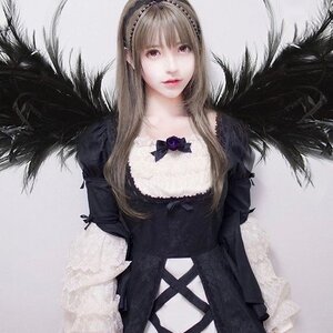 Rating: Safe Score: 0 Tags: 1girl black_wings blonde_hair dress feathers flower hairband lips long_hair purple_eyes realistic rose solo suigintou wings User: admin