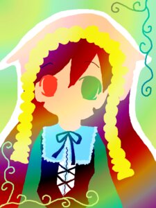 Rating: Safe Score: 0 Tags: 1girl auto_tagged bangs braid brown_hair dress frills green_background green_dress green_eyes image long_hair long_sleeves ribbon solo suiseiseki upper_body User: admin