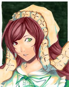 Rating: Safe Score: 0 Tags: 1girl bangs green_eyes heterochromia image lips long_hair looking_at_viewer red_eyes ribbon solo suiseiseki swept_bangs upper_body User: admin
