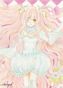Rating: Safe Score: 0 Tags: 1girl acrylic_paint_(medium) argyle argyle_background checkered checkered_background checkered_floor colored_pencil_(medium) dress eyepatch flower frills hair_flower hair_ornament image kirakishou long_hair marker_(medium) pastel_(medium) pink_flower pink_hair pink_rose rose solo thorns traditional_media very_long_hair watercolor_(medium) white_flower white_rose User: admin