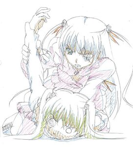 Rating: Safe Score: 0 Tags: 2girls angry barasuishou holding image kirakishou long_sleeves multiple_girls pair simple_background teeth twintails white_background User: admin
