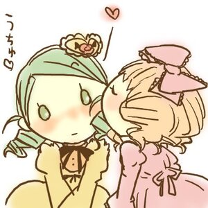Rating: Safe Score: 0 Tags: 2girls blonde_hair blush bow dress drill_hair green_hair hair_bow hair_ornament heart hina_ichigo hinaichigo image kanaria kiss multiple_girls pair pink_dress short_hair yuri User: admin