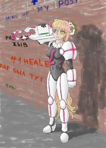 Rating: Safe Score: 0 Tags: 1girl bodysuit breasts image kirakishou looking_at_viewer pink_hair smile solo standing yellow_eyes User: admin