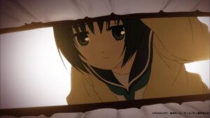 Rating: Safe Score: 0 Tags: 1girl bangs black_eyes curtains human image indoors kashiwaba_tomoe long_sleeves looking_at_viewer school_uniform screenshot serafuku solo window User: admin