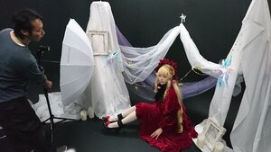 Rating: Safe Score: 0 Tags: 1girl blonde_hair closed_eyes dress flower holding_umbrella insect multiple_boys red_dress shinku sitting solo umbrella User: admin