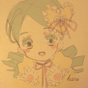 Rating: Safe Score: 0 Tags: 1girl :d blush blush_stickers dress frills image kanaria looking_at_viewer open_mouth orange_background photo simple_background smile solo traditional_media upper_body User: admin