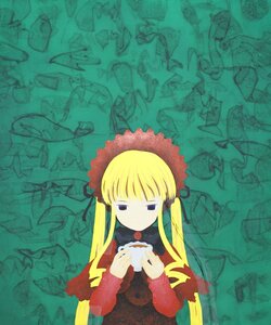 Rating: Safe Score: 0 Tags: 1girl bangs blonde_hair bonnet dress food holding image long_hair long_sleeves looking_at_viewer shinku sidelocks solo upper_body User: admin