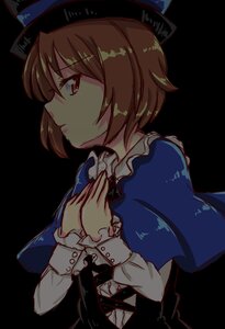 Rating: Safe Score: 0 Tags: 1girl black_background brown_eyes brown_hair closed_mouth hat image long_sleeves nishizumi_maho short_hair solo souseiseki upper_body User: admin
