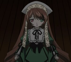 Rating: Safe Score: 0 Tags: 1girl black_ribbon brown_hair dress frills green_dress heterochromia image long_hair long_sleeves looking_at_viewer open_mouth red_eyes ribbon solo suiseiseki very_long_hair User: admin
